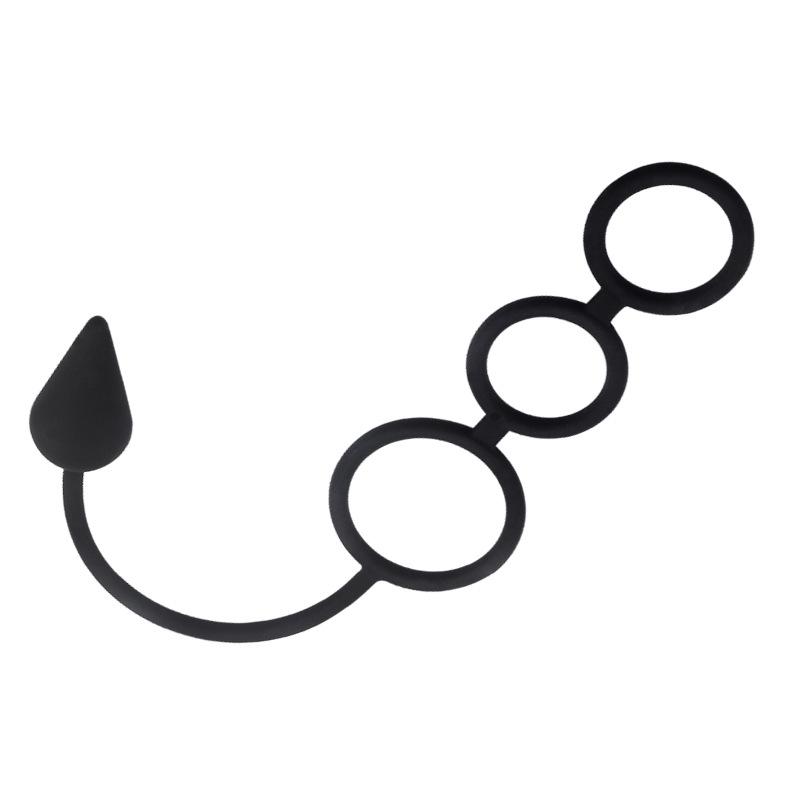 Men Three Ring Lock Anal Time Plug Delay Prostate Massager Toys Sex