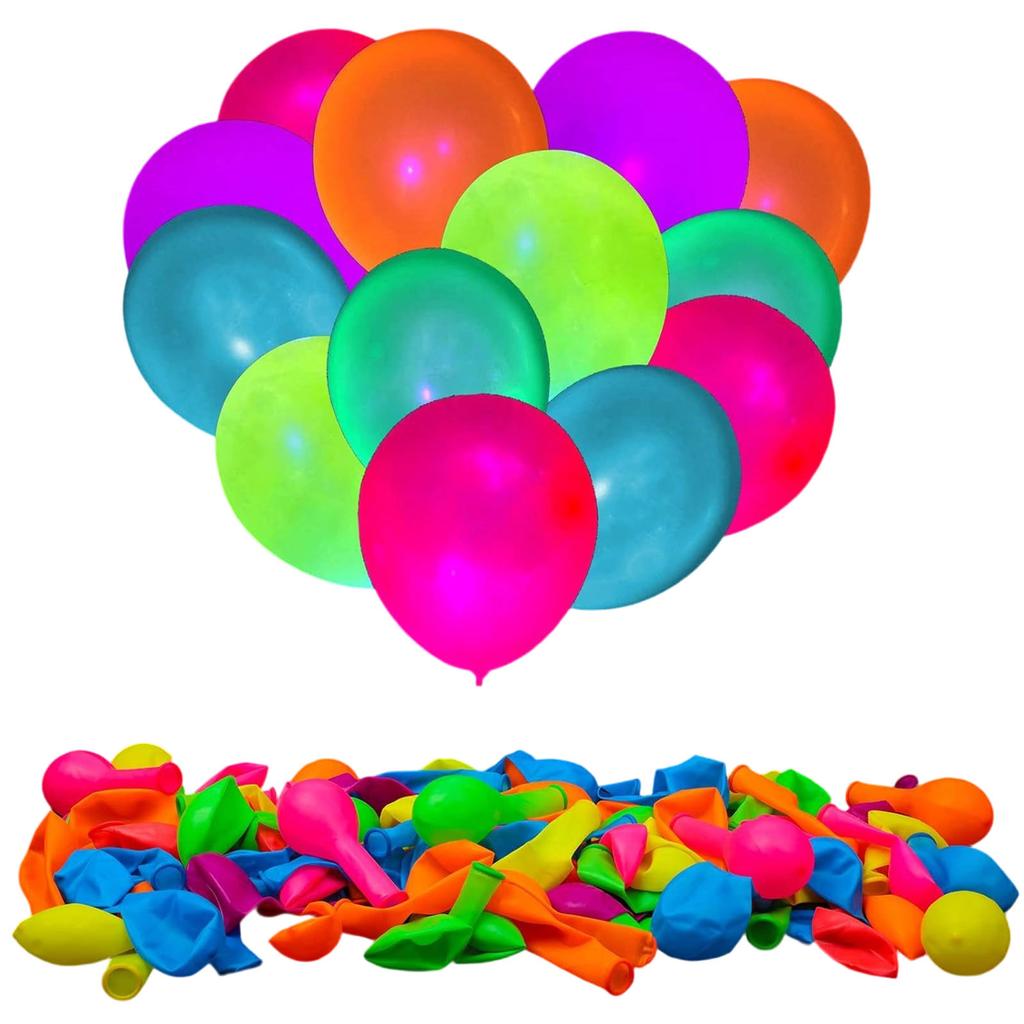 Mixed Color Latex Party -12 Inch Fluorescent Mixed Color 100 Pieces