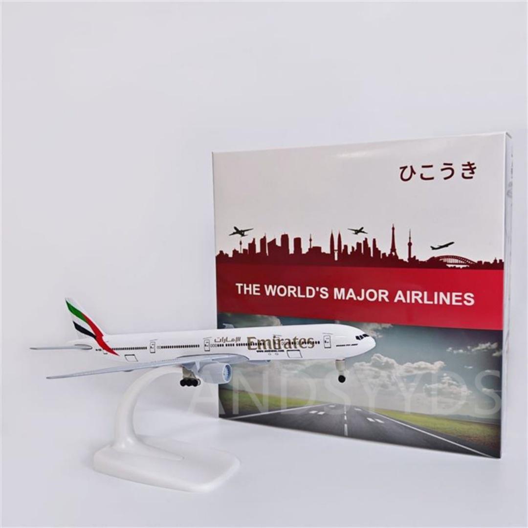

20cm Emirates Airlines B777 Metal Alloy 1/400 Scale Aircraft Model Miniature Airplane With Plane Wheels & Stand Hobby Gifts