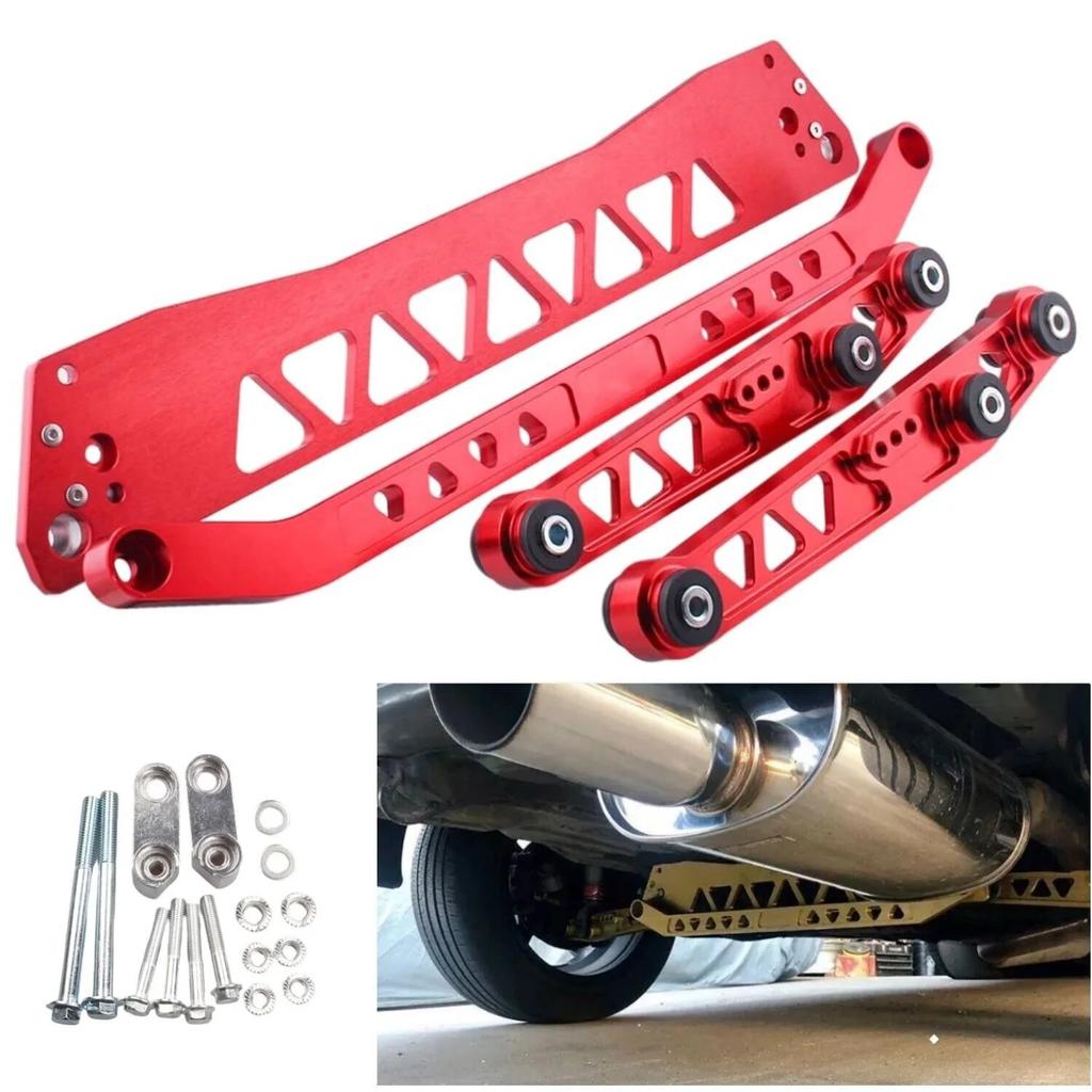 Honda Civic EG 92-95 için Kütük Alüminyum ARKA ALT ŞASİ DESTEĞİ+BAĞLANTI ÇUBUĞU+Arka Alt Salıncak Kolu