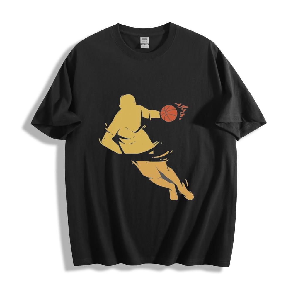 

Basketball Blaze T-Shirt - Fiery Yellow Dunk Design Unisex Tee 3XL