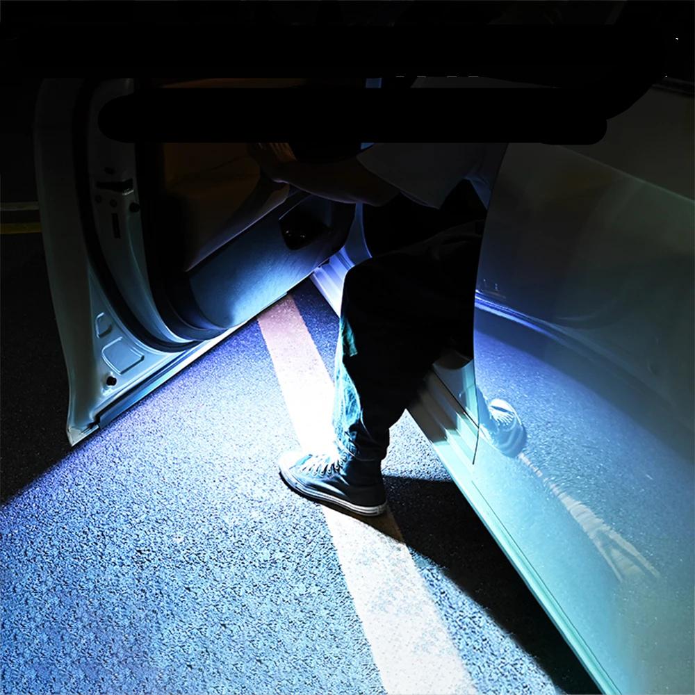 2Pcs Magnetic LED Door Lights Car Courtesy Welcome Atmosphere Lamp USB Charging