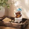 Resin Animal Statue Highland Cow Bathroom Figurine, Scottish Calf Bathing Statue, Funny Fun Figure Farmhouse Ornament for Home Office Tiered