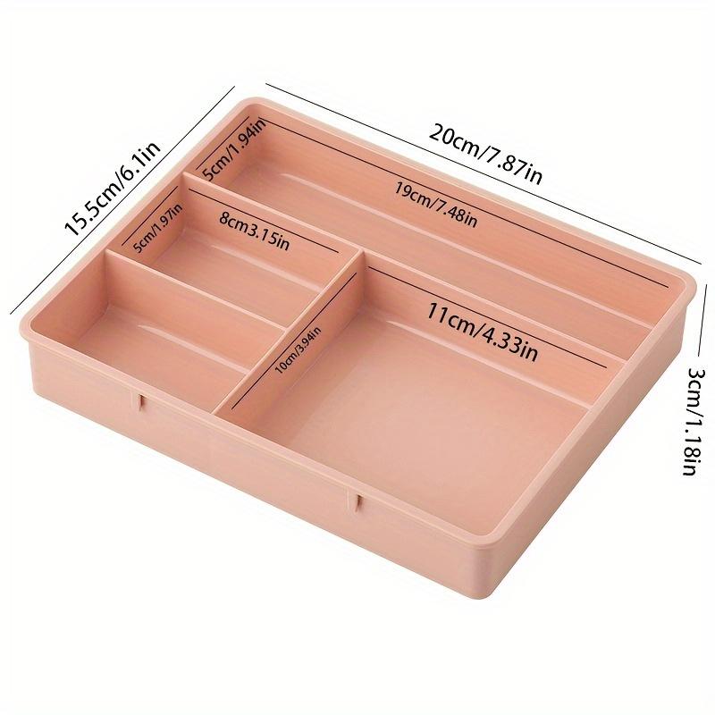 1pc Stackable 4-panel desktop storage box, home drawer storage box, cosmetics storage box, stationery classification storage box