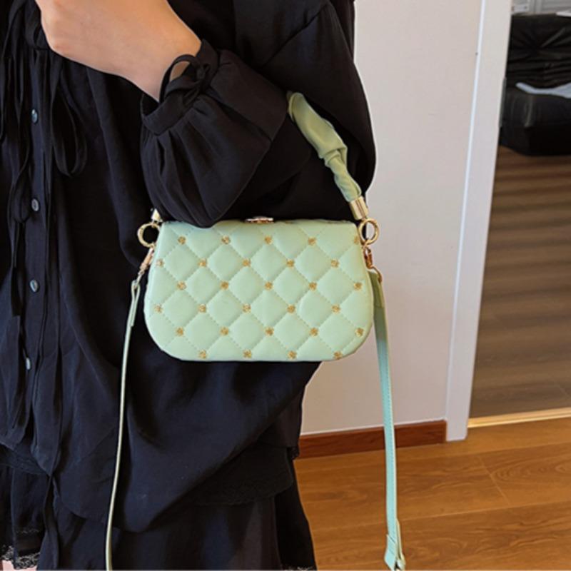 Beading Pu Shoulder Bags Women Chain on Sale  High Quality Hasp Small Square Bags Solid Fashion Crossbody Bags