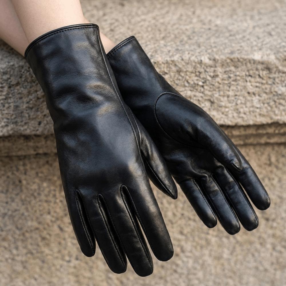 Solid Color Patent Leather Gloves Shiny Women Mittens Slim Short Gloves  Dance Stage Performance