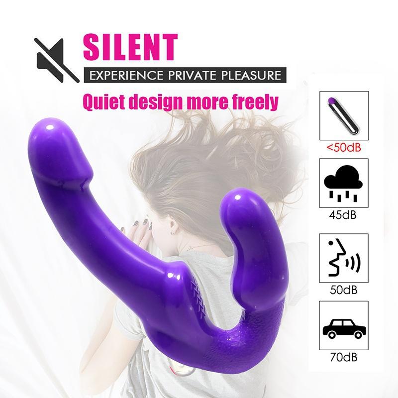 Strapless Strap-on Dildo Vibrator for Couples Strapon for Lesiban Wireless Remote Control Double-heads Vibrator Adult Sex Toys