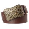 Retro Women Belt Metal Buckle Weave Arabesque Floral Pattern Belts Jeans Trend Punk Rock Decoration Waistband Gift For Women