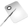 Cosmetics Mixing Palette 11.5x7.5 Cm Silver UBX with Knurled Handle Professional Makeup Tool
