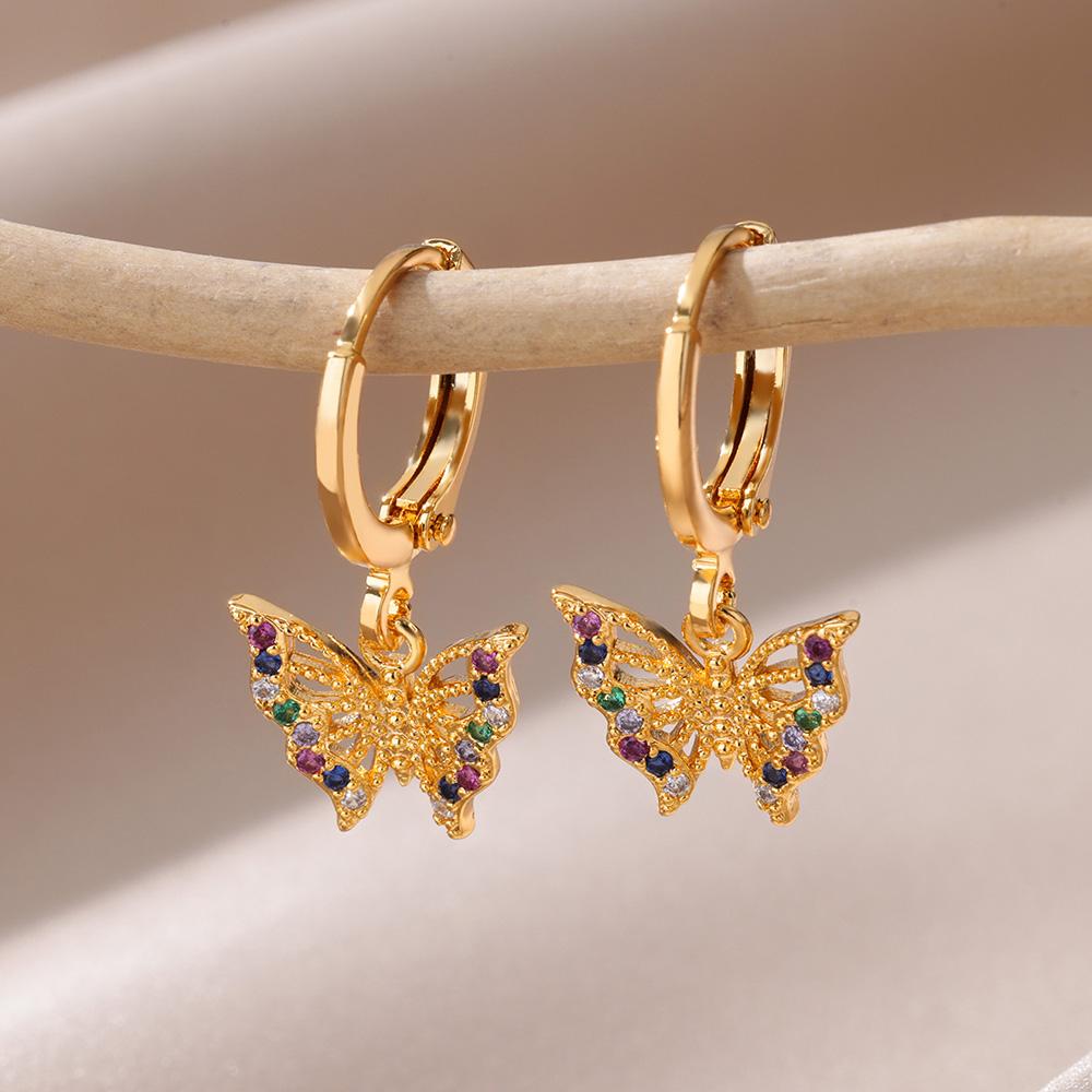 Luxus Zirkon Böser Blick Creolen für Damen Rostfreier Stahl Türkisches Teufelsauge Ohrhänger Ästhetischer Schmuck Geschenk aretes