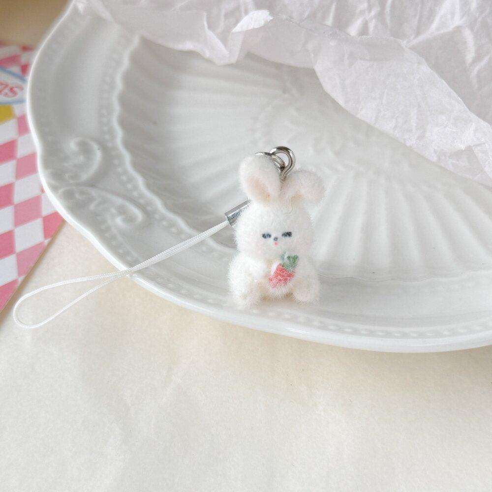 

Cute Three-dimensional Flocking Resin Dog Pendant, Mini Doll Mobile Phone Pendant DIY Keychain Jewelry Accessories