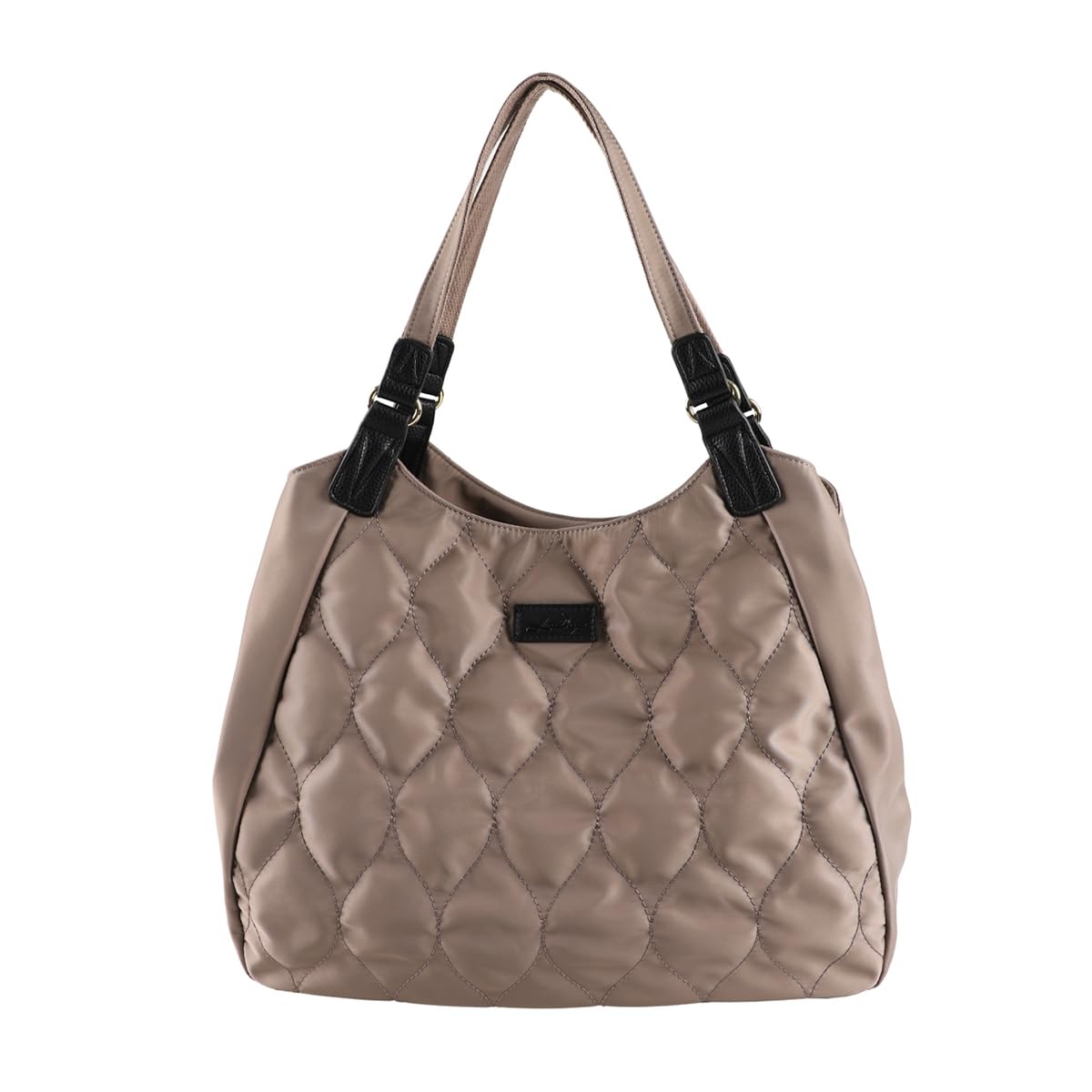 

Lizdays Quilted Nylon Tote B5 Diaper Commuter Bag Women s Bag, Lightweight, Size, Bag, (Gray Beige/Black)
