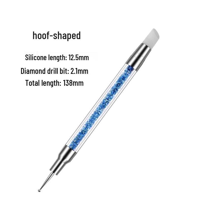 Multifunctional Double-Ended Nail Art Silicone Pen for Beading, Gluing, Carving, Rhinestone Pressing, and Embossing