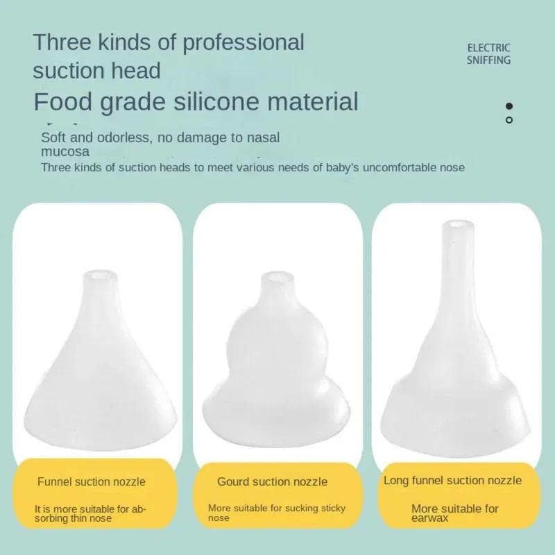 3-in-1 Electric Nasal Aspirator Silent Utensils Health Baby Absorber Equipment Care Tools Safety Obstruction Rhinitis Cleaner argento