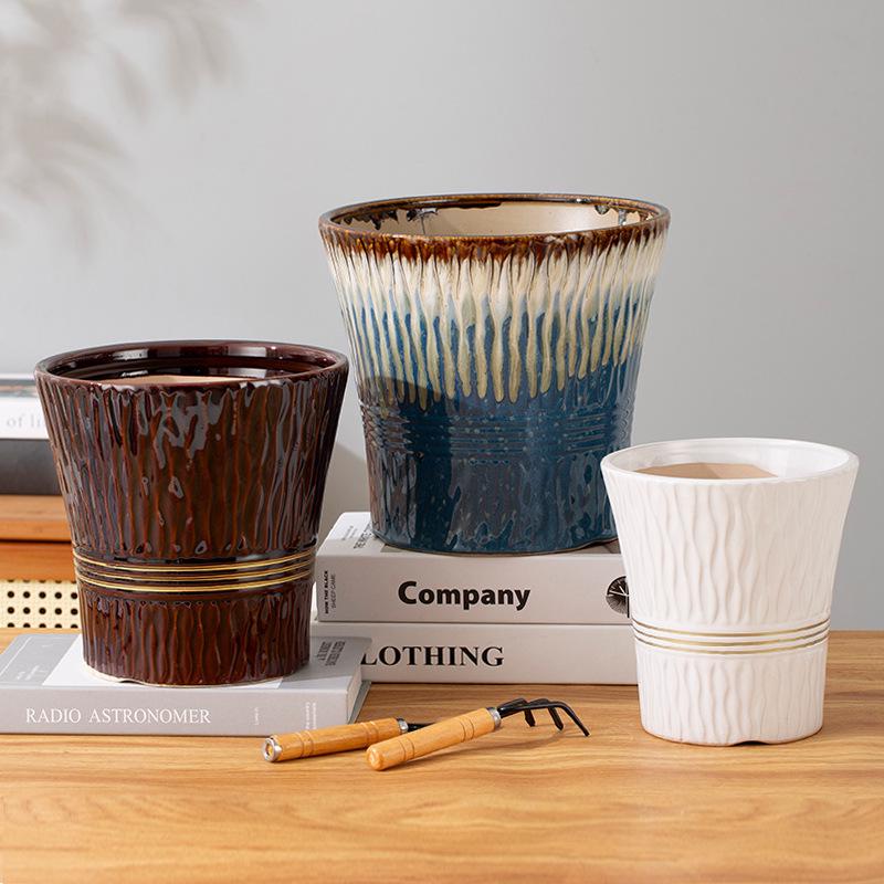 Nordic Style Large Ceramic Flower Pot for Money Tree, Pothos, and Clivia