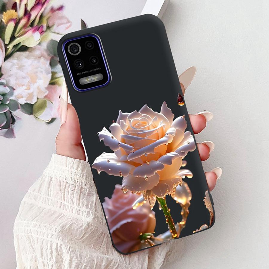 For LG K52 K62 2020 Case Silicone Soft Back Cover For LGK52 K 62 2020 Fashion flower Phone Case Shockproof Protective Bumper