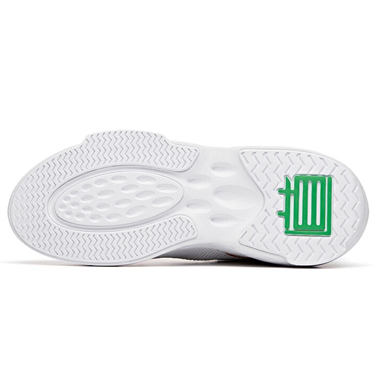 Anta Dominator Eco-Friendly Series Fabric Casual Lightweight Breathable Mid-Top Sneakers Men sneakers White Green 912038066-1