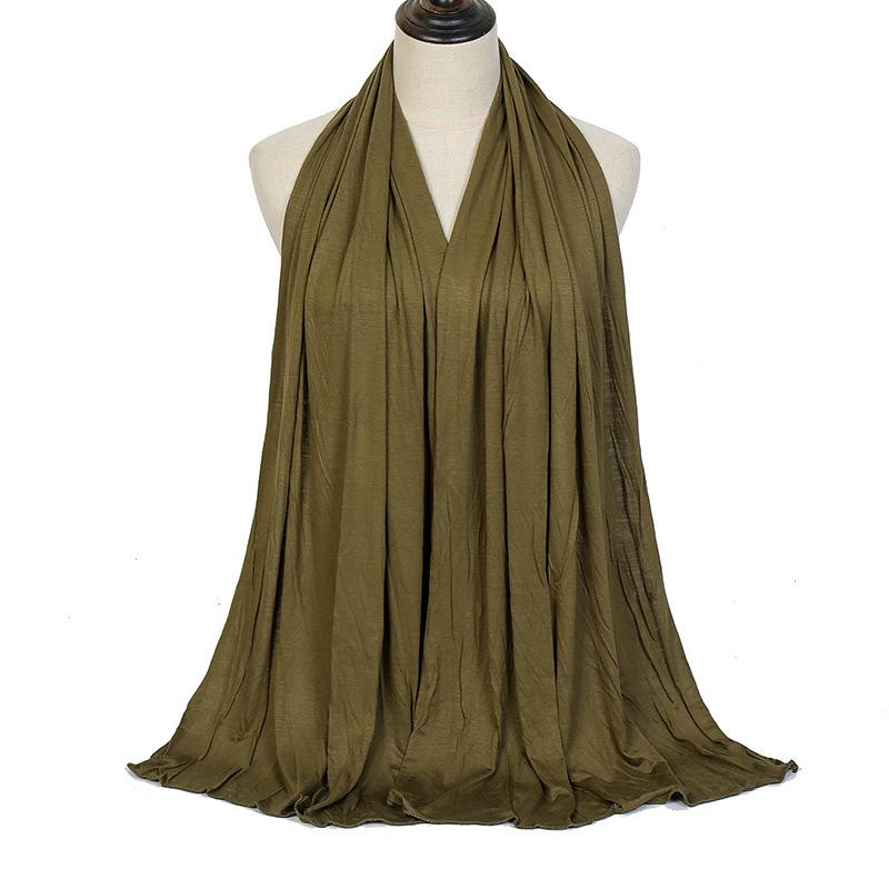 Popular Modal Solid Color Scarf High Quality Breathable Soft Feel Mercerized Cotton Long Headscarf Fashion Trend