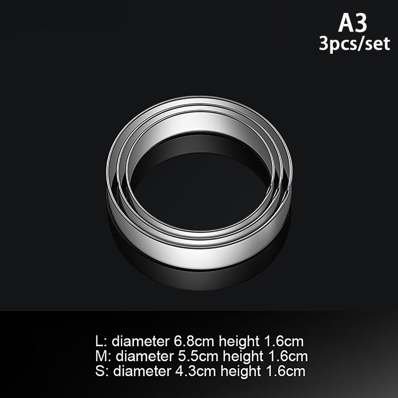 Baking Mould Baking Mould Egg Mould Stainless Steel Cookie Cutter Biscuit Diy Mold Star Heart Flower Cutter 3Pcs/Set