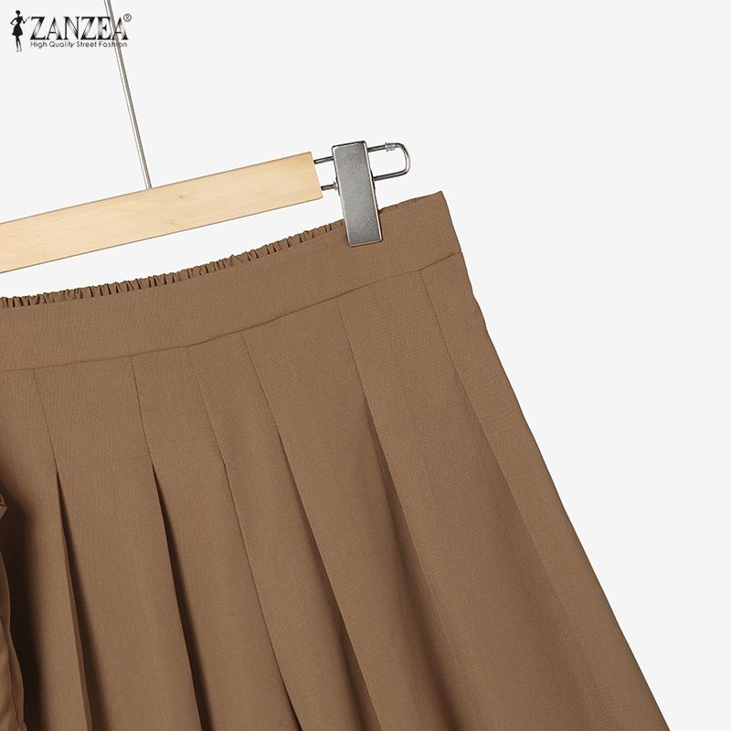 ZANZEA Women Sleeveless Vest Tops and Wide Leg Pants Casual Two Piece Suit Sets