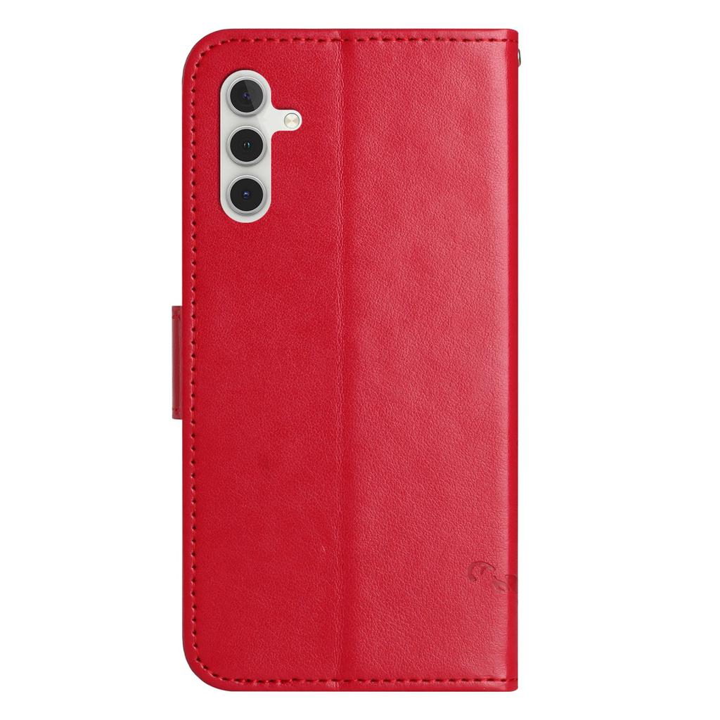 For Samsung Galaxy A56 5G/M56 5G Case Wallet Stand Imprinted Butterfly Flower PU Leather Phone Cover