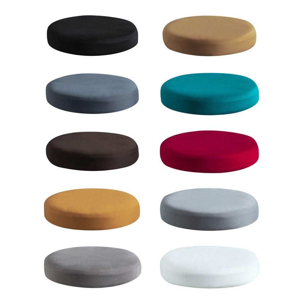 

Thickened Round Chair Cover Solid Color Chair Cushion Cover Chairs Accessories Protector кавовий