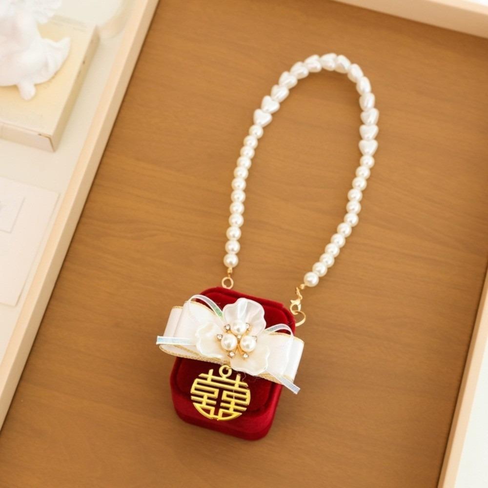 

Pearl Pets Collars Ring Box Bow Jewelry Box Multi-function Wedding Couples Rings Box Gifts Style 2 Single Ring