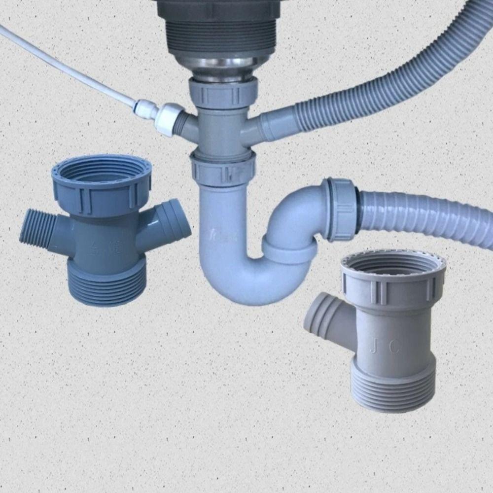 1/2Pcs Y Shaped Sewer Branch Connector with Rubber Sheet Sink Pipe Accessories  Kitchen Bathroom