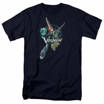 Voltron Legendary Defender Defender Pose T Shirt Mens Licensed Cartoon Navy