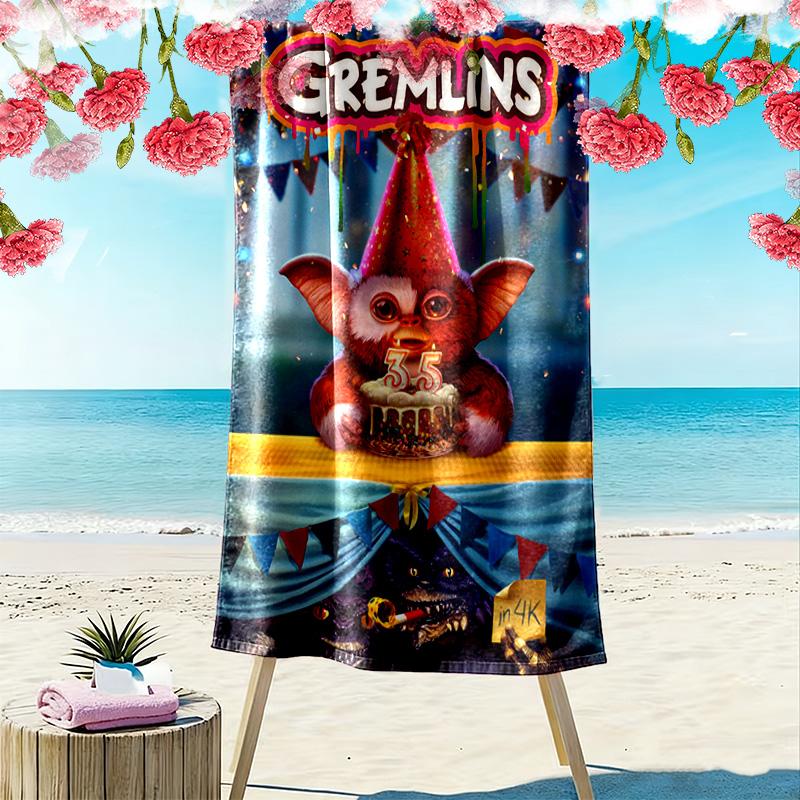 Gremlins: Chaos Unleashed beach towel soft Beach towel for vacation photos quick-drying swim towel Outdoor pool towel seaside printing