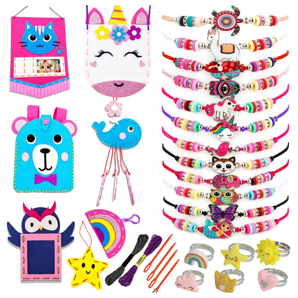 [PACZA] DIY Felt Sewing Kit for Kids + Bracelets and Rings Z3359