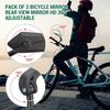 2 PCS 360-Degree Rotation Adjustable Foldable Side Mirror for Motorcycles ATV UTV Dirt Bikes Beach Rides