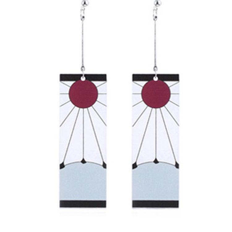 Fashion Anime Demon Slayer Kimetsu No Yaiba Blade of Ghost Earings Acrylic Drop Earrings For Women Men Jewelry Accessories Gift