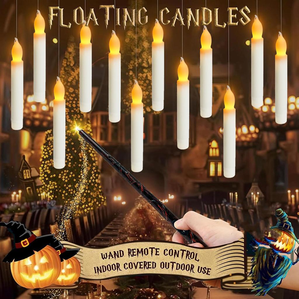 Halloween Floating Electronic Candle Lamp with Remote Control and