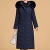 Plus Size XL-6XL Middle Age Woman Long Coat Winter Thick Warm Overcoats Hooded Elegant Faux Fur Collar Loose Lady Jackets