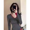 2025 Women's Korean Style Slim Fit Long Sleeve Base Layer: Versatile, Flattering T-shirt for Spring & Autumn
