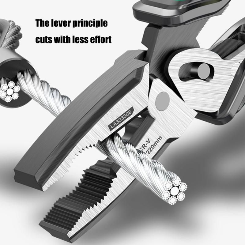 Multipurpose Steel Pliers 8.5Inch Eccentric Wire Cutter Hand Tool for Household Repairs and Industrial Applications