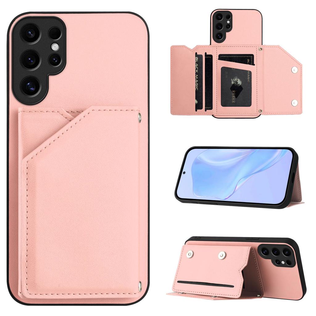 Für Samsung Galaxy S24 Ultra Hülle Kartenhalter Ständer Hautgefühl Handyhülle mit Handschlaufe