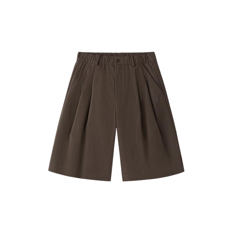 Skechers Solid Color Mid-Rise Button Casual Shorts Women shorts L226W113-05U5 S