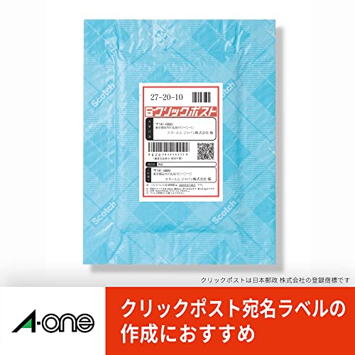 A-One Label Sticker Address Label Paper Click Post 4 Sides 15 Sheets 77220