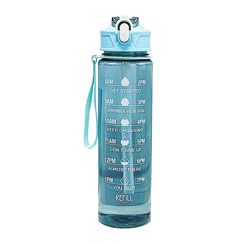 2000ml Stylish Women's Water Bottle with Straw & Scale - Portable for Outdoor & Sports