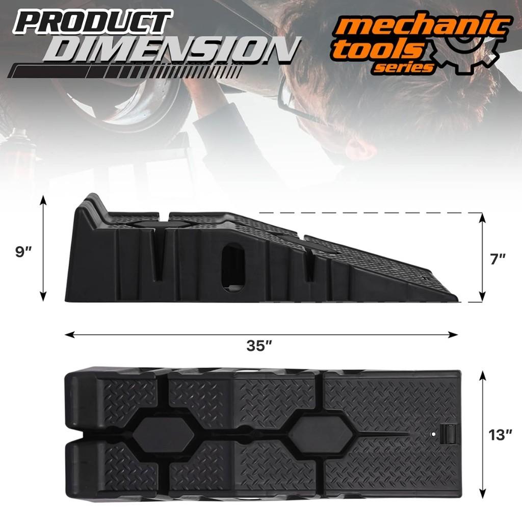 2pcs Car Ramps Heavy Duty Durable Plastic Car Ramp Car Vehicle Truck Threshold Ramp Kit Car Maintenance Ramp