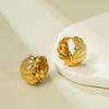 Elegant Minimalist Metal Croissant Earrings for Women: Luxury Simplicity with Smooth Design