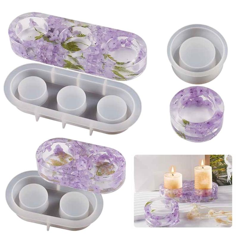 DIY Zylindrischer Kerzenständer Silikonform Zement Gips Kerzenhalter Form Duft Aromatherapie Dekoration Harzform
