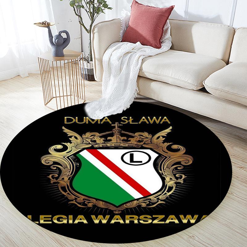 Legia Warsaw pattern round rug,Carpet Rug for Living Room Bedroom Playroom ,Non-slip Floor Mat,Holiday Gifts and Birthday Gifts.