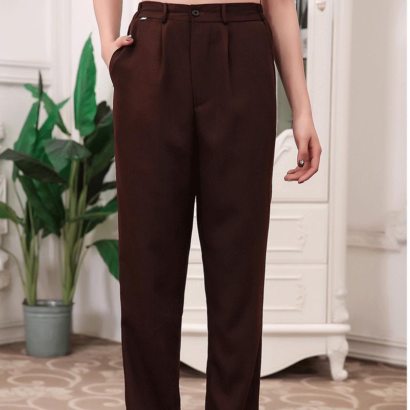 

Unisex Elastic Straight-Leg Work Uniform Pants for Hotel Room Service Staff L