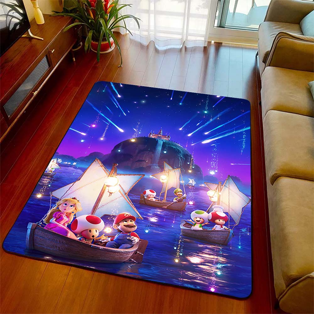 Premium Super Mario Area Rug Polyester Wear-Resistant Non-Slip Floor Carpet Home Bedroom Decor -QJY
