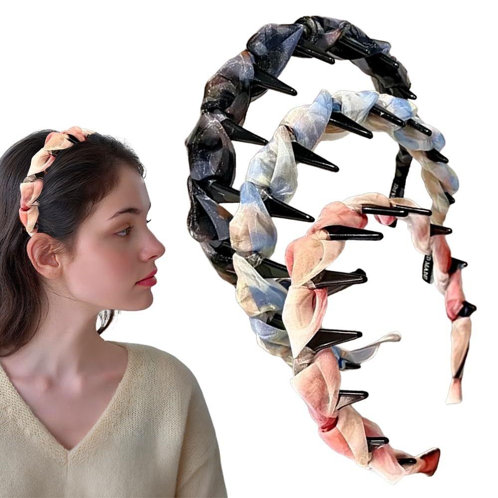 Pleated Hairband U Shape High Cranium Headband Elegant Hair Hoops  Hair  Accessories