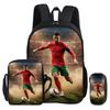 Ronaldo Kinder Lernertaschen CR Fußballstar Alltagsrucksack mit USB-Schnittstelle Tragetasche für Schüler Rucksack Fußball Sportrucksack Jugendgeschenk