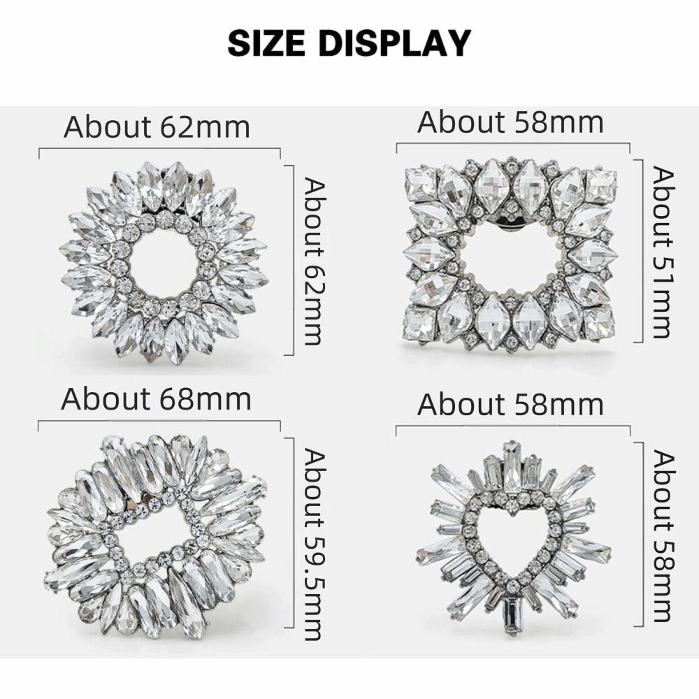 1 Paar Modische Glänzende Schuhclips Abnehmbare Blumen-Schuhdekorationen Clip Strass-Charme-Schnalle Hochzeit